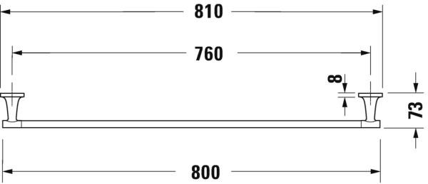 Полотенцедержатель Duravit Starck T 0099431000 81 см хром