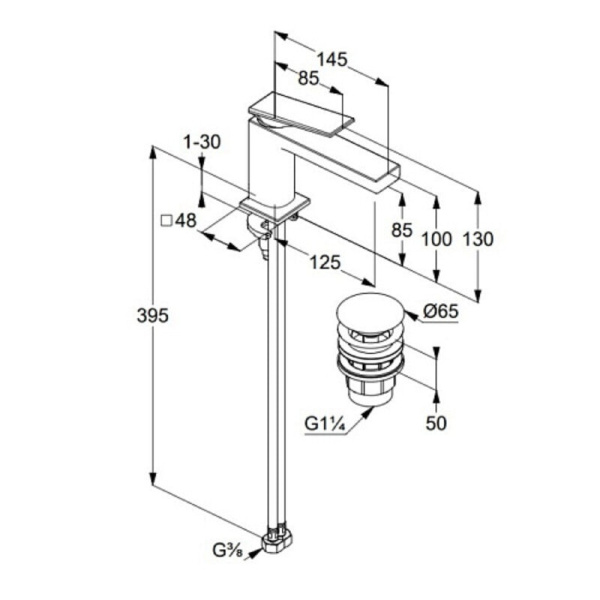 Смеситель для раковины Kludi Decus 542670575