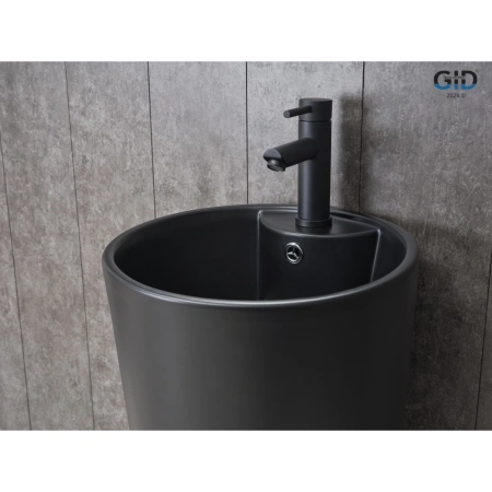 Раковина GID Nb131bm 40x40 см, напольная, черный матовый