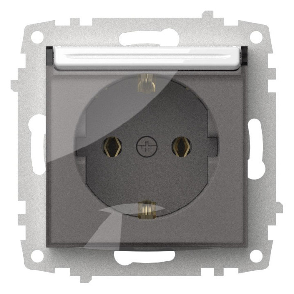 Розетка с заземлением с крышкой без рамки Elbi Eleсtriс Zena Vega 609-015600-218