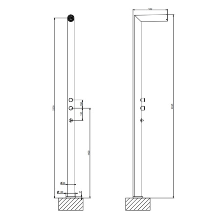 Душевая стойка Gessi Outdoor 63203#856 серый