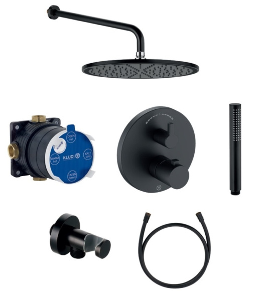 Душевой комплект 7 в 1 Kludi Nova Fonte 208313915 черный матовый