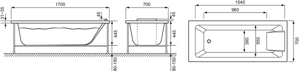 Акриловая ванна Jacob Delafon Sofa 170x70 E60518RU-00