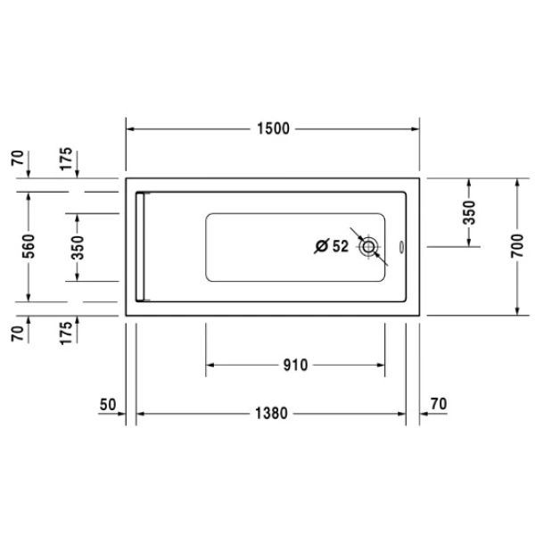 Акриловая ванна 150x70 см Duravit Starck 700331000000000