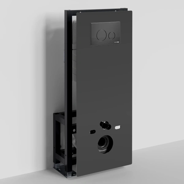 Инсталляция для унитаза WasserKRAFT Glan 66 66TLT.010.ME.BL.MB02 с кнопкой смыва, черный матовый