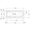 Акриловая ванна 170x70 см левая Duravit Darling New 70024000000000