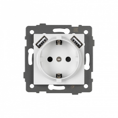 Розетка с заземлением и 2хUSB type A, без рамки Arlight SCT 049818