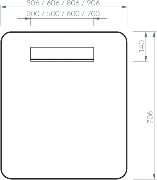 Зеркало Ravak Strip I 90 X000001572 с подсветкой черное