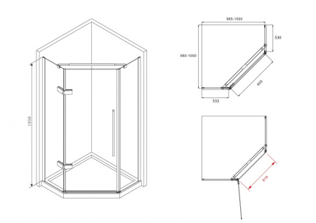 Душевой уголок Abber Ewiges Wasser AG05100M