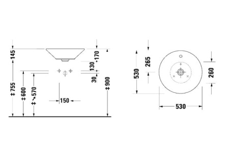 Раковина Duravit Starck 1 04085300001-WG