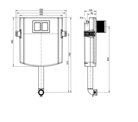 Бачок скрытого монтажа Villeroy&Boch ViConnect 92248300