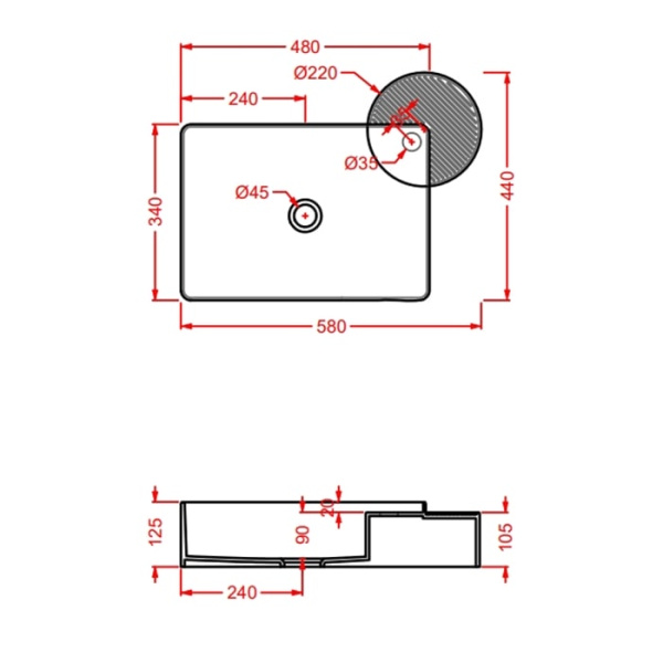 Раковина Artceram Cartesio CAL002 35 00