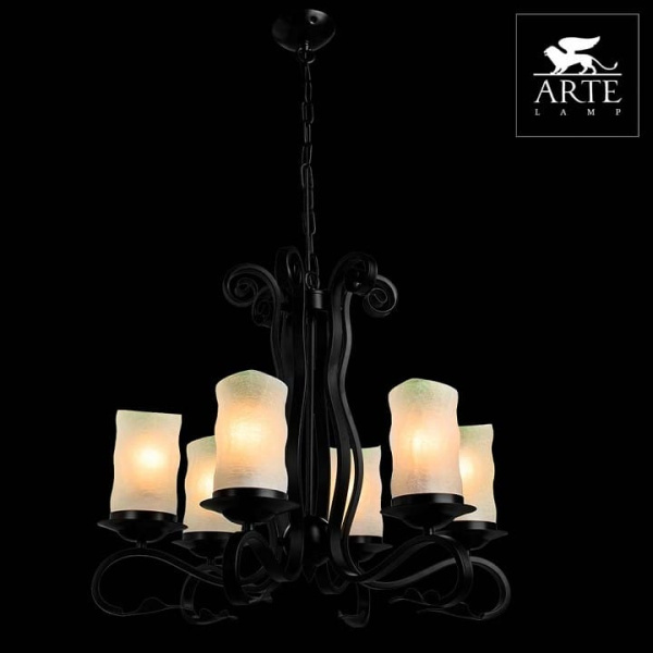 Подвесная люстра Arte Lamp Scroll A7915LM-6BK