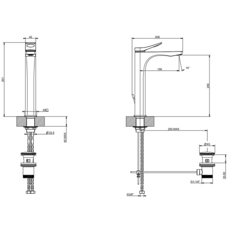 Смеситель для раковины Gessi Rilievo 59009#031