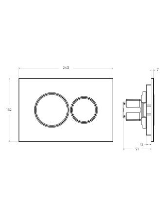 Кнопка смыва CEZARES ВОЗДУХ (PNEUMATIC) PN1-BTN-BL