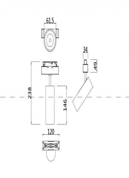 Светильник на штанге Maytoni Technical Фокус TR019-2-15W4K-B