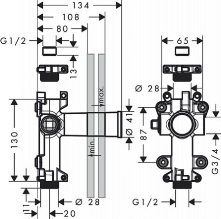 Внутренняя часть смесителя AXOR One 45770180