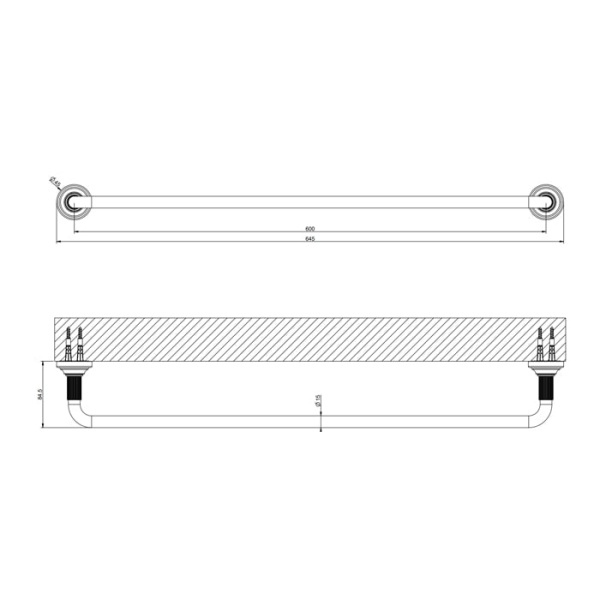 Полотенцедержатель Gessi Venti 20 60 см 65503#031