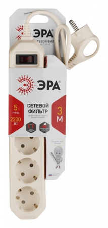 Сетевой фильтр Эра USF-5es-3m-I Б0019035