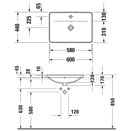 Раковина Duravit D-Neo 60 0357600027