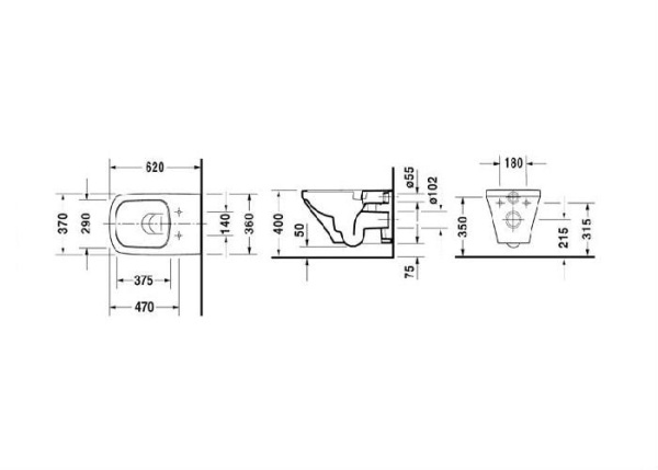Подвесной унитаз Duravit DuraStyle 25420900001-WG