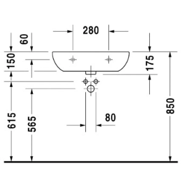 Раковина 60x46 см Duravit D-Code Med 23116000002
