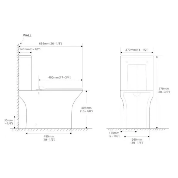 Унитаз-компакт SantiLine SL-5023 безободковый, с сиденьем микролифт, белый