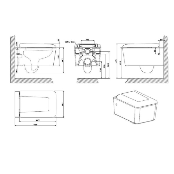 Подвесной унитаз Gessi Rettangolo 37573#518