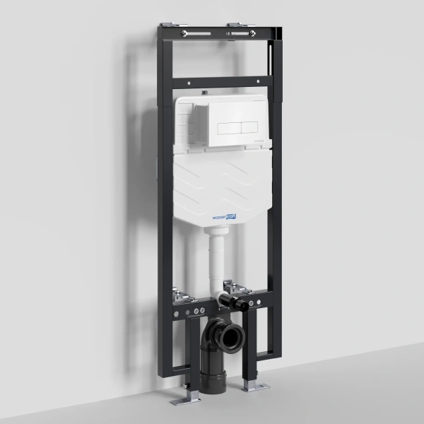 Инсталляция для унитаза WasserKRAFT Dinkel 58 58TLT.010.ME.WH03 с кнопкой смыва, белый