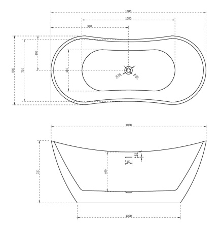 Акриловая ванна Abber 180x80 AB9322
