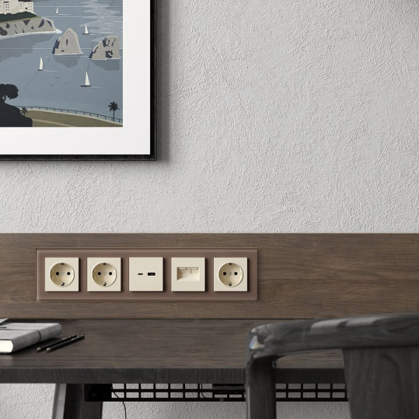 Рамка на 5 постов Werkel Favorit (латте стекло) W0051142