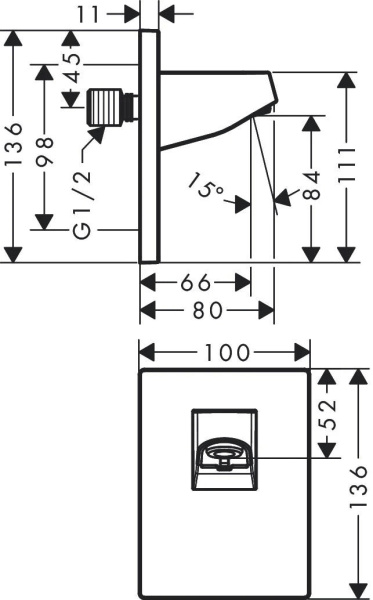 Держатель верхнего душа hansgrohe Pulsify матовый черный (24139670)