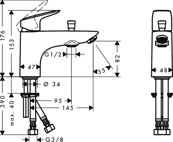 Смеситель для ванны hansgrohe LOGIS 71312000