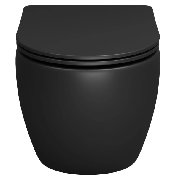 Унитаз подвесной Grossman GR-4411BMS безободковый, с сиденьем микролифт, черный матовый