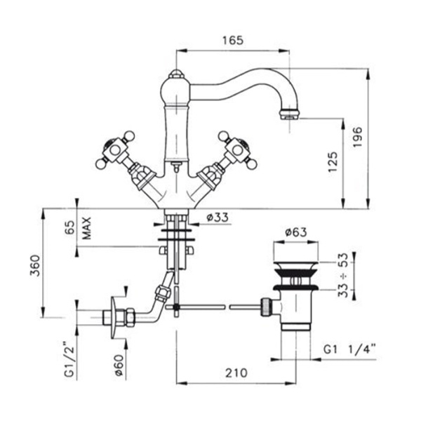 Смеситель для раковины Nicolazzi Half Dome Crystal 1432CR93