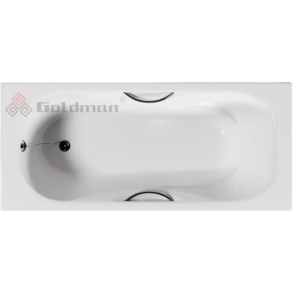 Ванна чугунная Goldman Donni DN18080H 180x80 см, с отверстиями под ручки, белый