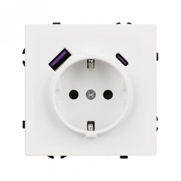 Розетка с заземлением и 2хUSB type A, без рамки Arlight SCT 054284