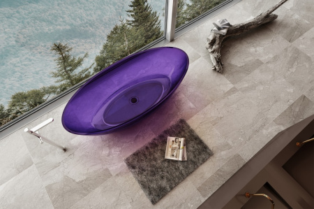 Прозрачная ванна Abber Kristall 180x85 AT9702Amethyst аметист