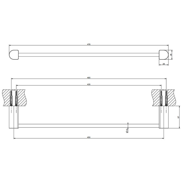 Полотенцедержатель Gessi Rilievo 45 см 59400#031