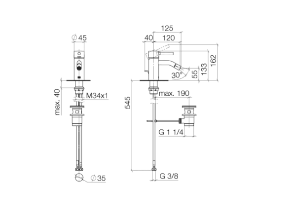Смеситель для биде Dornbracht Meta 33600660-06 платина матовая