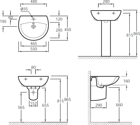 Раковина Jacob Delafon Patio E4158NG-00