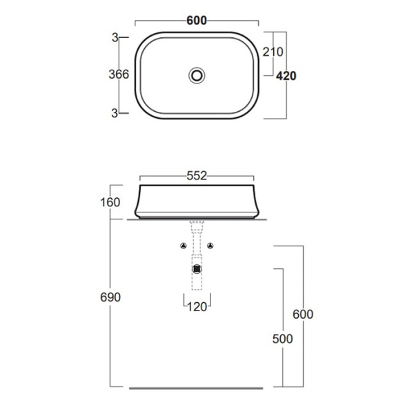 Раковина Simas Sharp 60 SH08 navy matt морской синий матовый