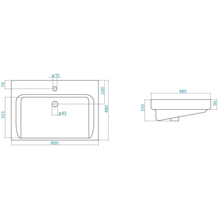 Раковина 80x48 см Акватон Тигода 1WH302084
