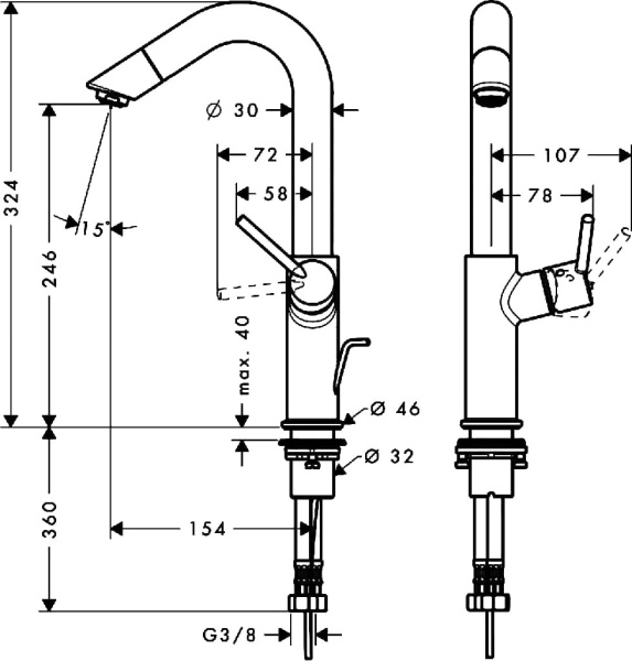 Смеситель для раковины hansgrohe Talis S2 32055000