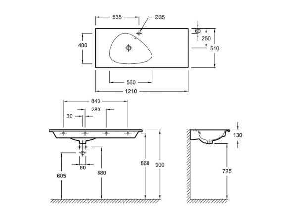 Раковина Jacob Delafon Nouvelle Vague 120 EXAP112-Z-MG2 серый
