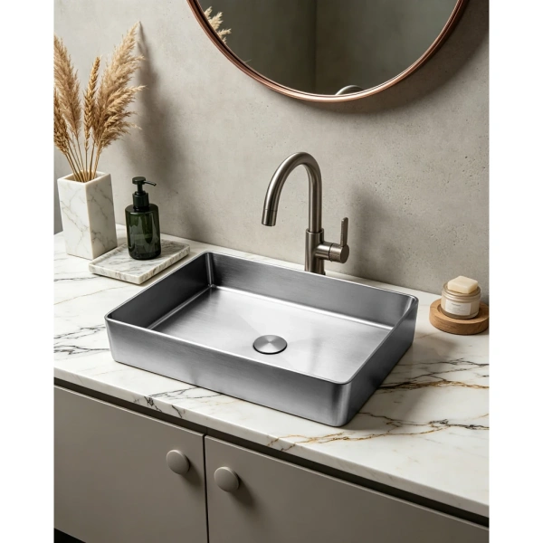 Раковина-чаша Abber Wasser Kreis AF2400SP 51x36 см, накладная, сатин