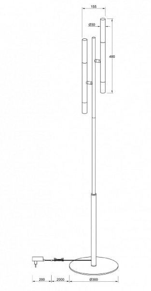 Торшер Maytoni Vigo MOD070FL-02B