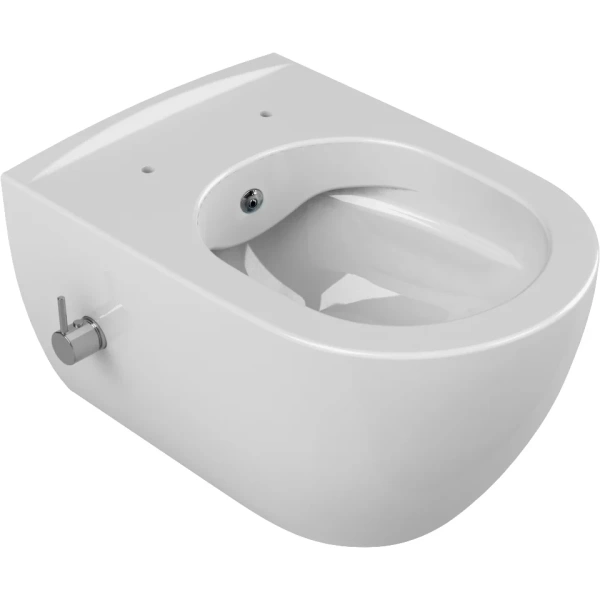 Унитаз подвесной Boheme Bianca 963-SET-2-W безободковый, с функцией биде, с сиденьем микролифт, белый