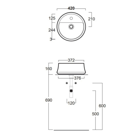 Раковина Simas Sharp 42 SH03bi*1