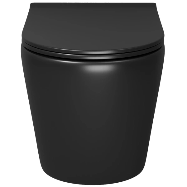 Унитаз подвесной Grossman GR-4478BMS безободковый, с сиденьем микролифт, черный матовый